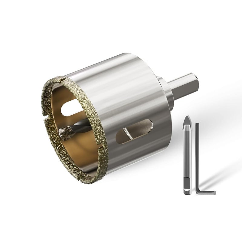 CSOOM 2"(50mm) Diamond Hole Saw with Center Drill Bit, One-Touch Positioning, Easy to Penetrate Hard Materials Such as Ceramic, Tile, Glass, Granite, Marble, etc. - Image 1